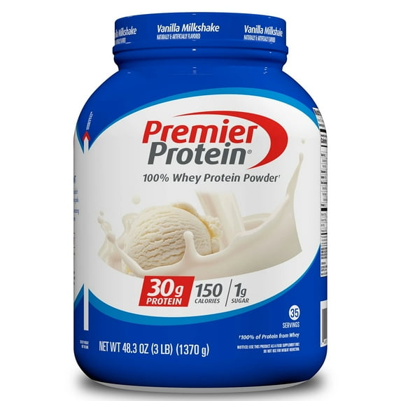 Premier Protein 30g High Protein Powder, Vanilla Milkshake, 3 Pounds