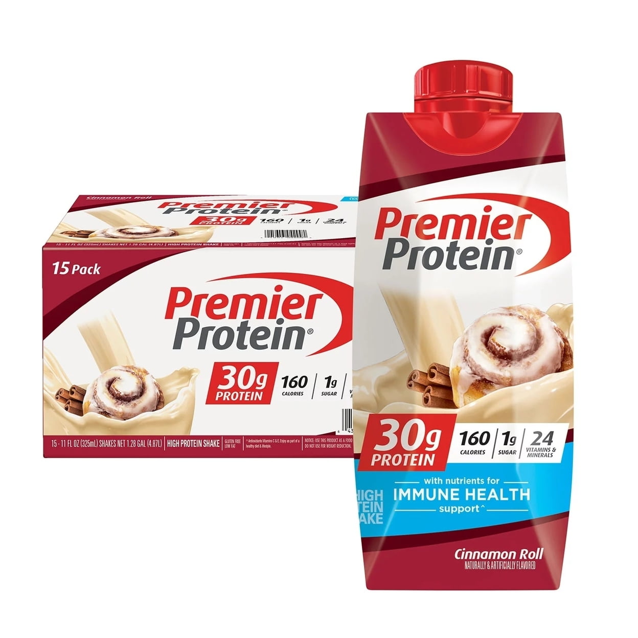 Premier Protein 30g High Protein Shake Cinnamon Roll 11 Fl Oz (Pack of