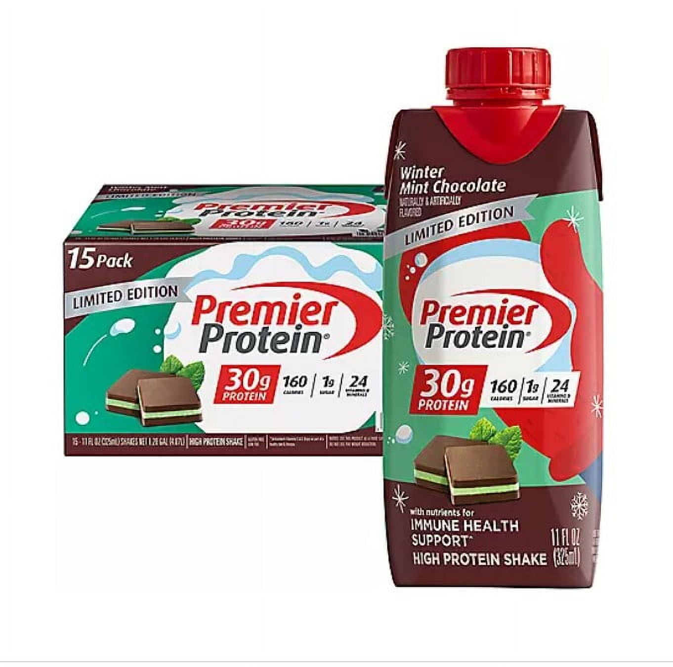 Premier Protein 30g High Protein Shake, Winter Mint Chocolate (11 fl