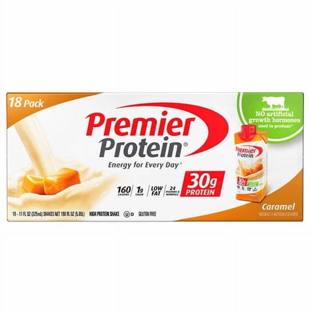 Premier Protein Caramel High Protein Shakes, 11 fl oz, 18 count pack 11 oz