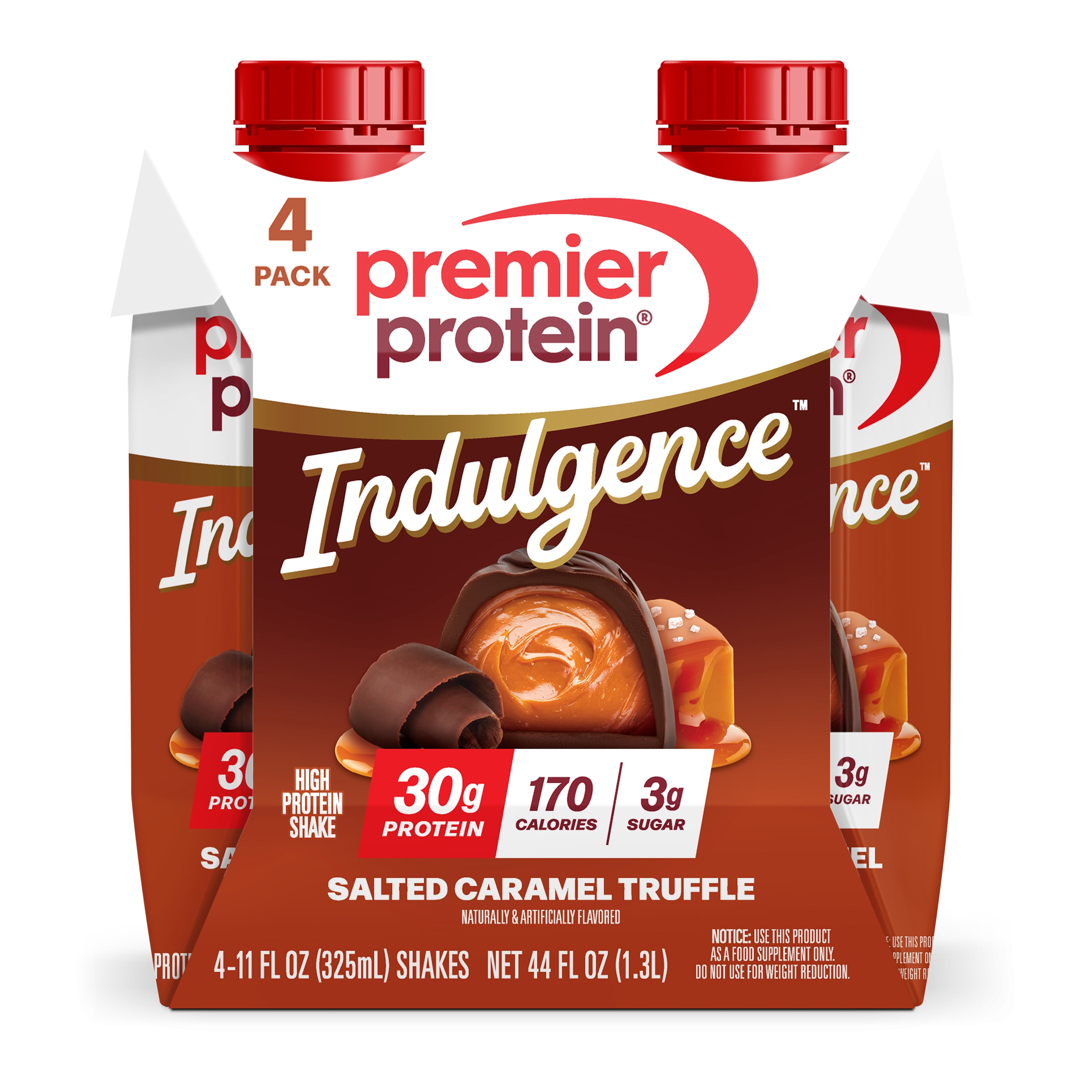 Premier Protein Indulgence Protein Shake, Salted Caramel Truffle, 30g Protein, 11 fl oz, 4 Ct