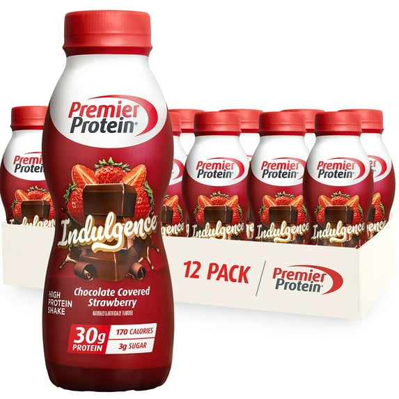 Premier Protein Indulgence Shake, Chocolate Covered Strawberry, 30g Protein, 11.5 Fl Oz, 12 Ct