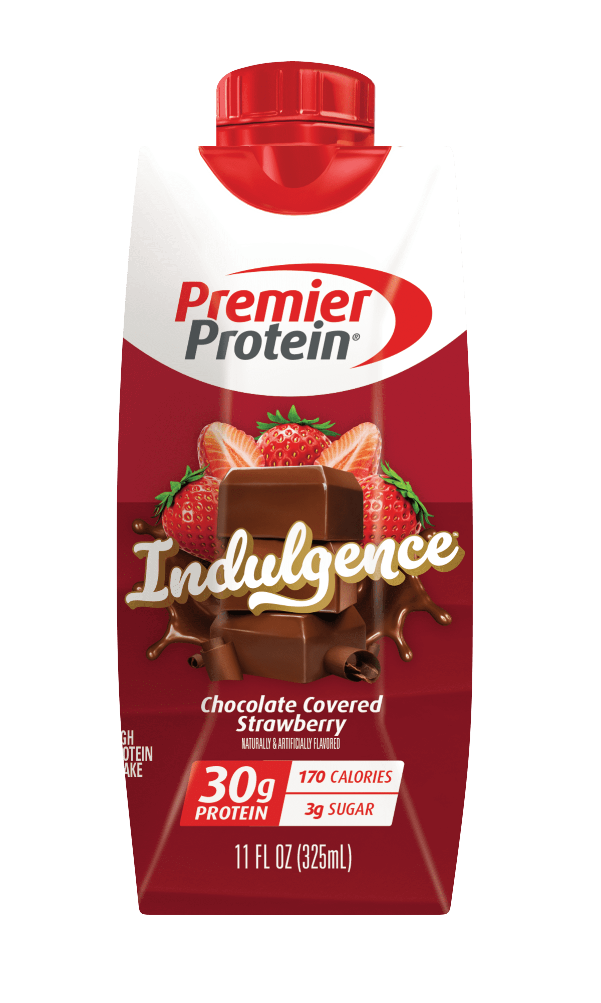 Premier Protein Indulgence Shake, Chocolate Covered Strawberry, 30g Protein, 11 fl oz, 4 Ct