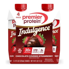Premier Protein Indulgence Protein Shake, Chocolate Covered Strawberry, 30g Protein, 11 fl oz, 4 Ct
