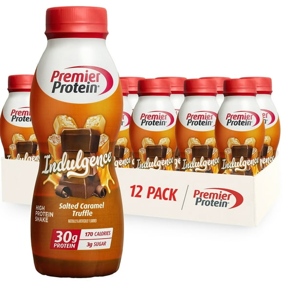 Premier Protein Indulgence Shake, Salted Caramel Truffle, 30g Protein, 11.5 Fl Oz, 12 Ct