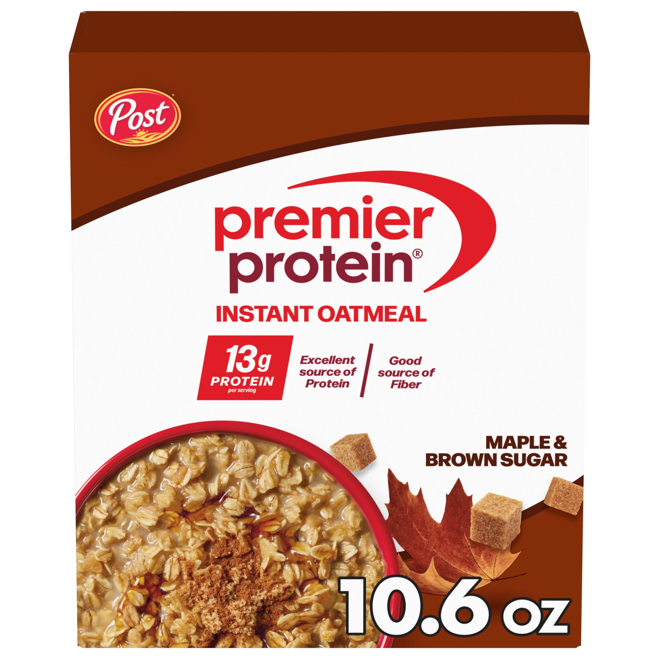 Premier Protein Instant Oatmeal, Maple & Brown Sugar Protein Oatmeal, 1.76 oz, 6 count