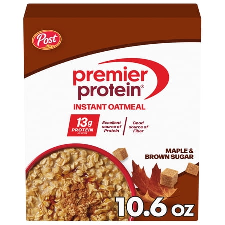Premier Protein Instant Oatmeal, Maple & Brown Sugar Protein Oatmeal, 1.76 oz, 6 count
