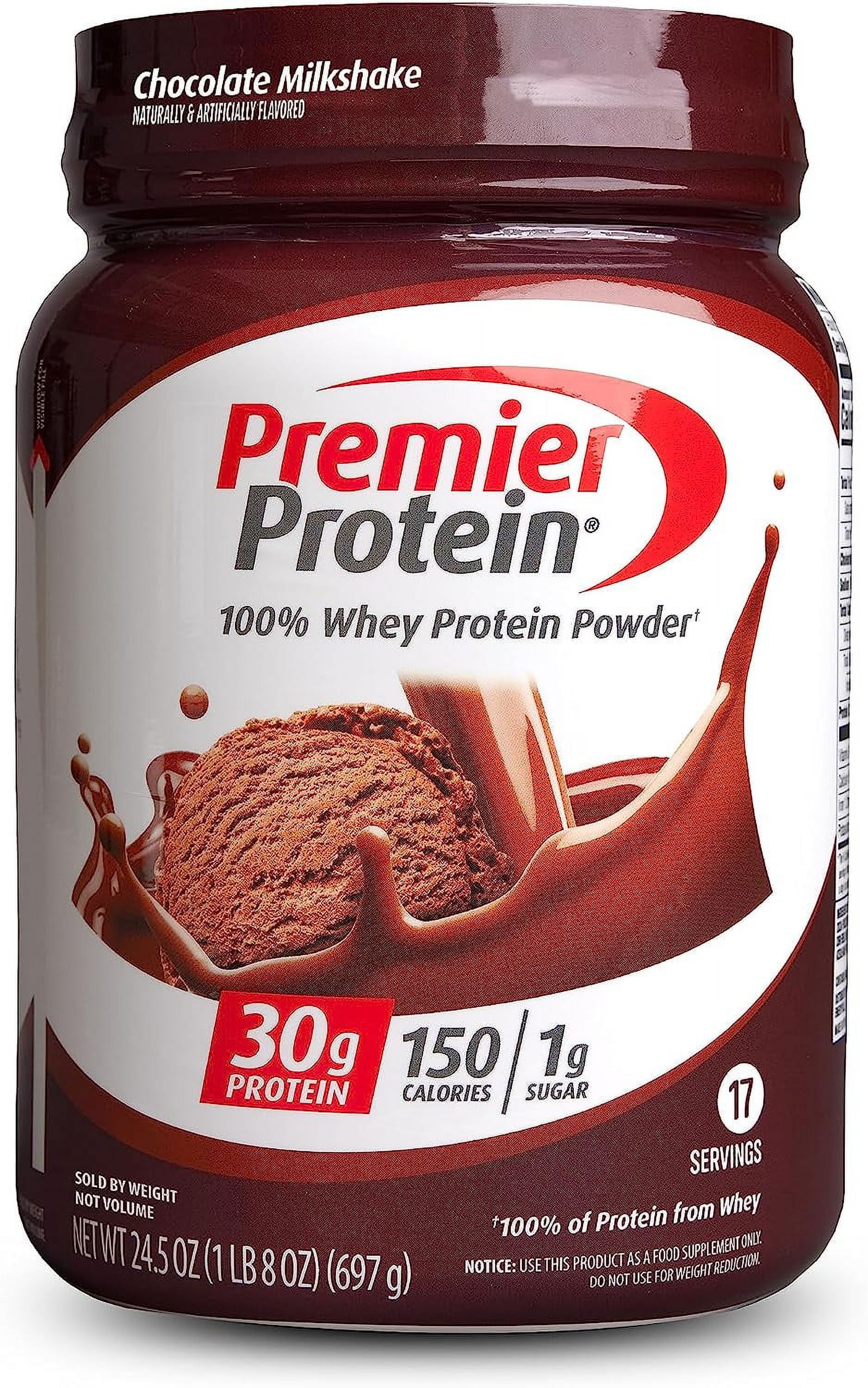 Premier Protein Chocolate Milkshake Powder, 30g Whey Protein, 1g Sugar