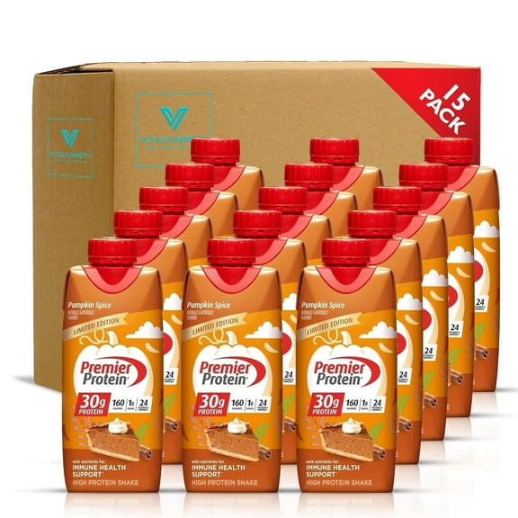 Premier Protein Pumpkin Spice High Protein Shakes Variety Pack 11 Fl. Oz Each 15pk