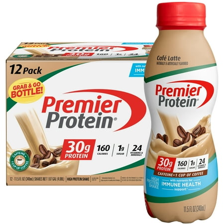 Premier Protein Shake, Café Latte, 30g Protein, 11.5 fl oz, 12 Ct