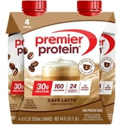 Premier Protein Shake, Café Latte, 30g Protein, 11 fl oz, 4 Ct