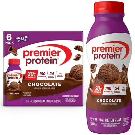 Premier Protein Shake, Chocolate, 30g Protein, 11.5 Fl Oz, 6 Ct