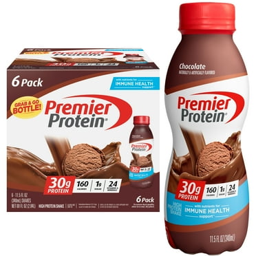 Premier Protein Shake, Chocolate, 30g Protein, 11.5 Fl Oz, 6 Ct