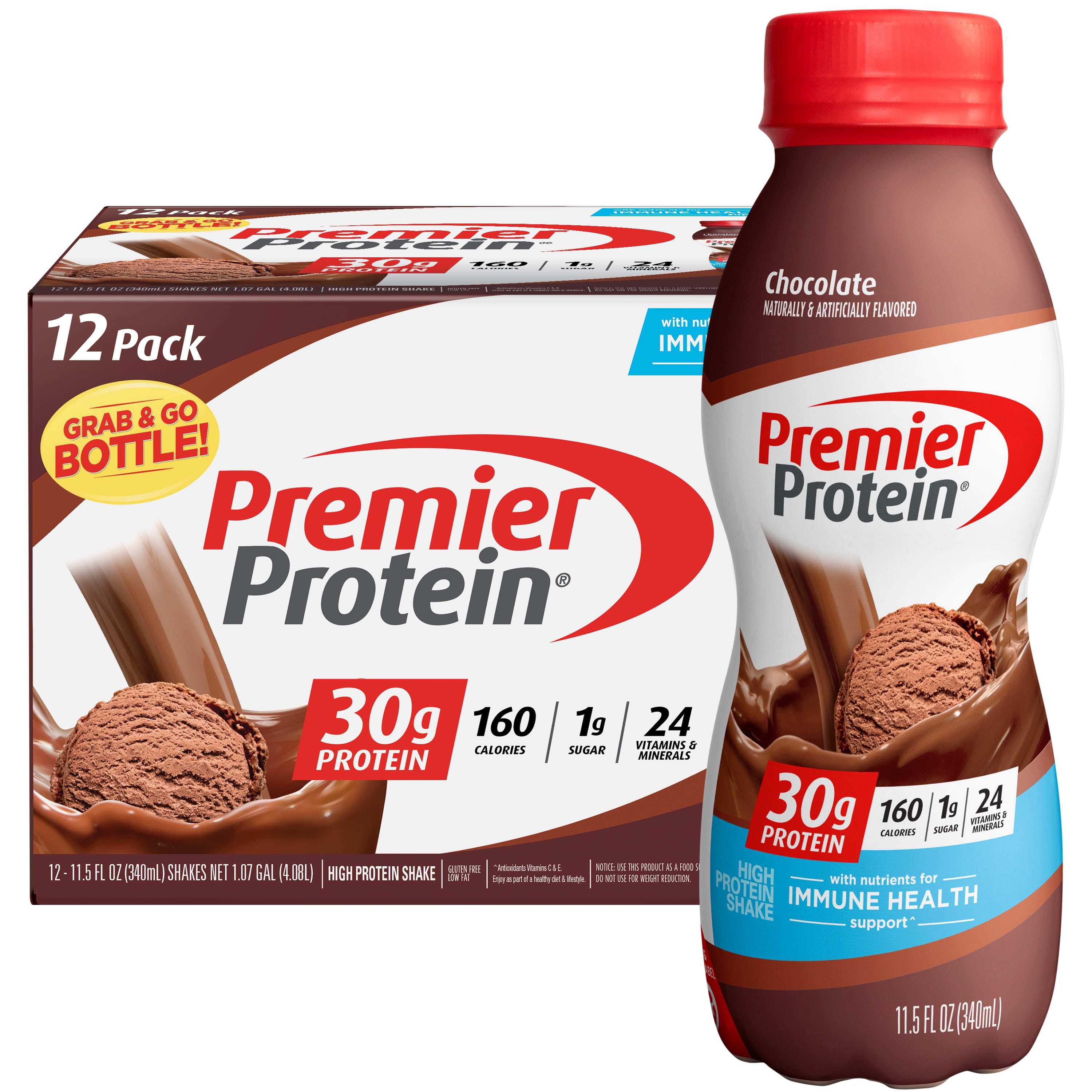 Premier Protein Shake, Chocolate, 30g Protein, 11.5 fl oz, 12 Ct