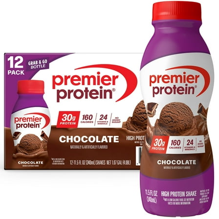 Premier Protein Shake, Chocolate, 30g Protein, 11.5 fl oz, 12 Ct