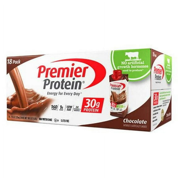Premier Protein Shake, Chocolate, 30g Protein, 11 Fl Oz, 18 Ct
