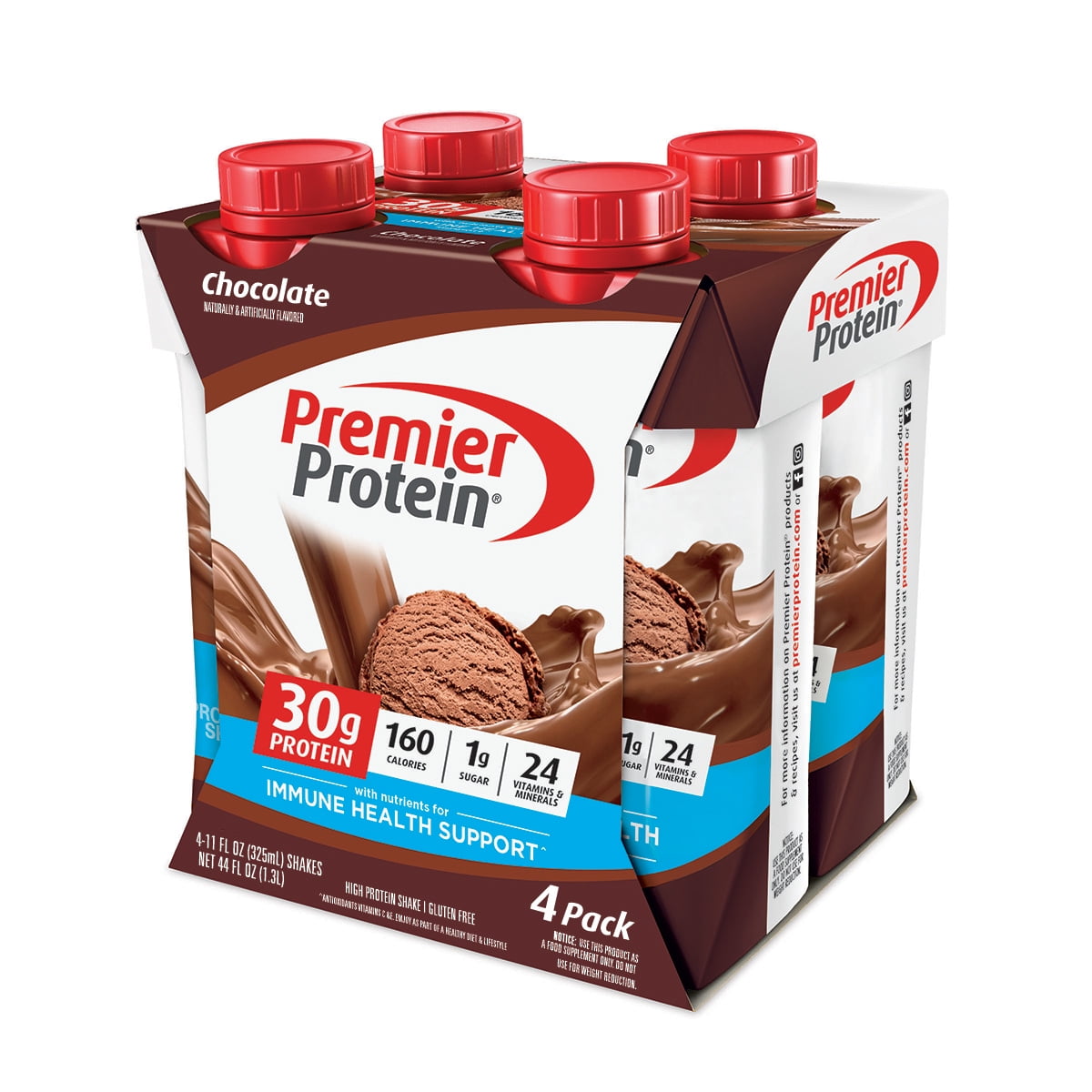 Premier Protein Shake, Chocolate, 30g Protein, 11 Fl Oz, 4 Ct