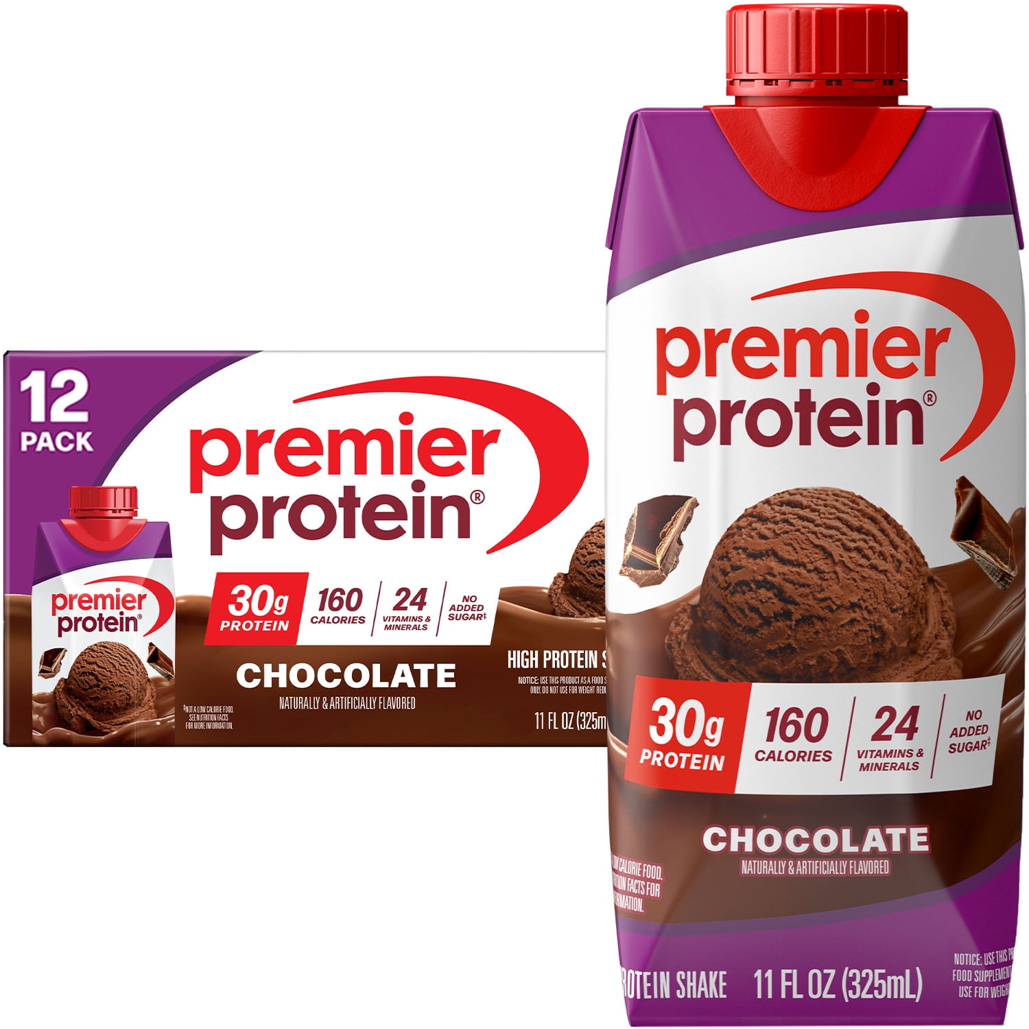Premier Protein Shake, Chocolate, 30g Protein, 11 Fl Oz, 12 Ct