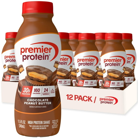 Premier Protein Shake, Chocolate Peanut Butter, 30g Protein, 11.5 fl oz, 12 Ct