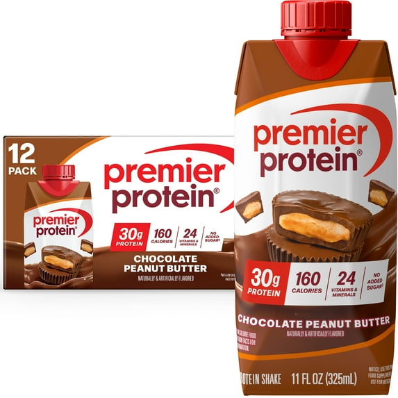 Premier Protein Shake, Chocolate Peanut Butter, 30g Protein, 11 fl oz, 12 Ct