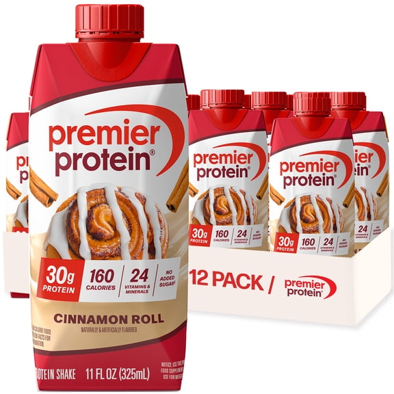 Premier Protein Shake, Cinnamon Roll, 30g Protein, 11 Fl Oz, 12 Ct