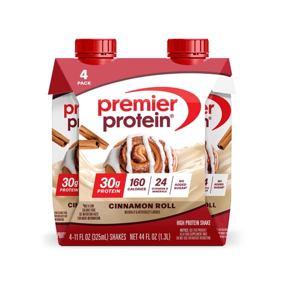 Premier Protein Shake, Cinnamon Roll, 30g Protein, 11 Fl Oz, 4 Ct