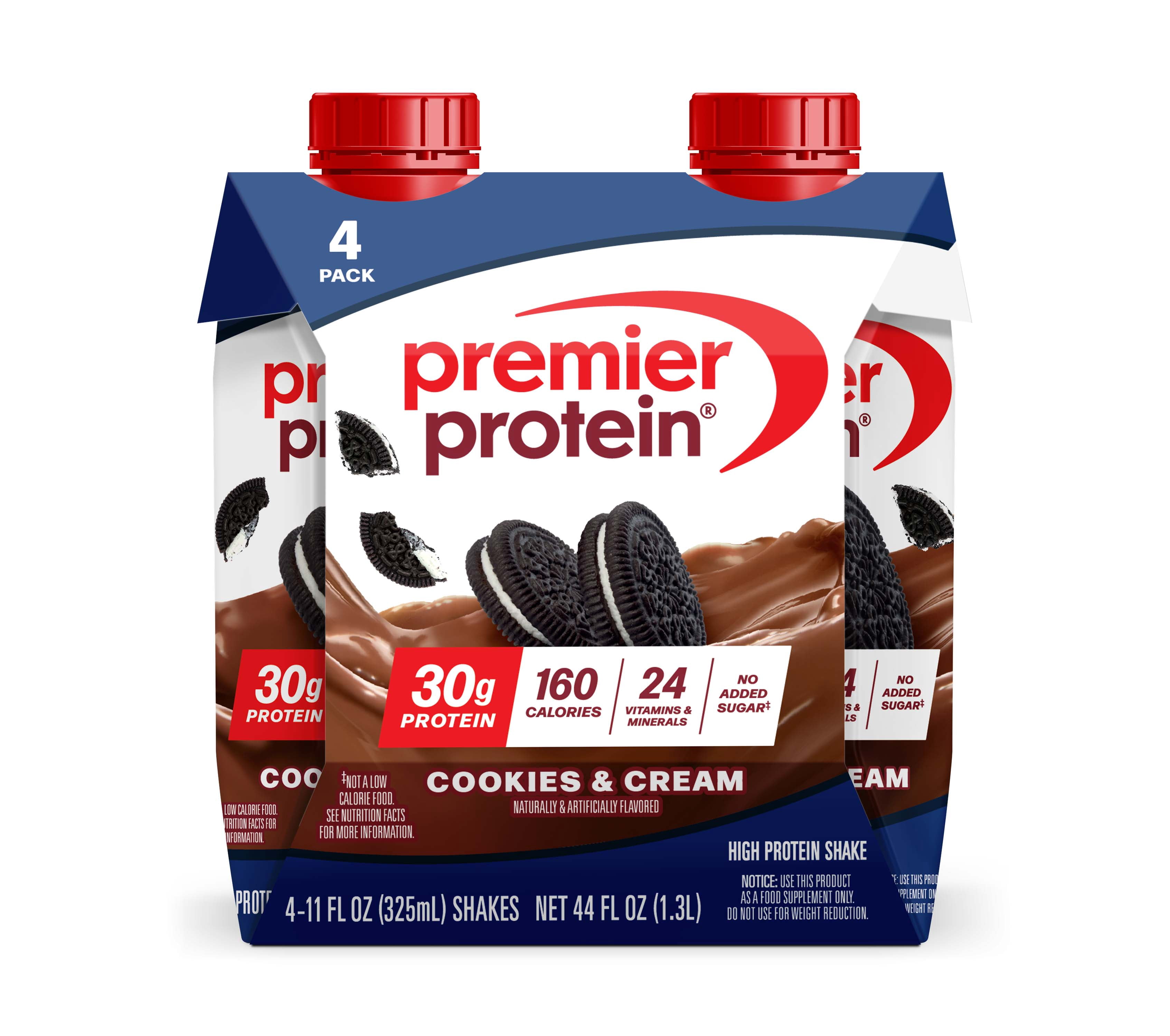Premier Protein 30g Shake, Cookies & Cream Flavor, Pack of 4