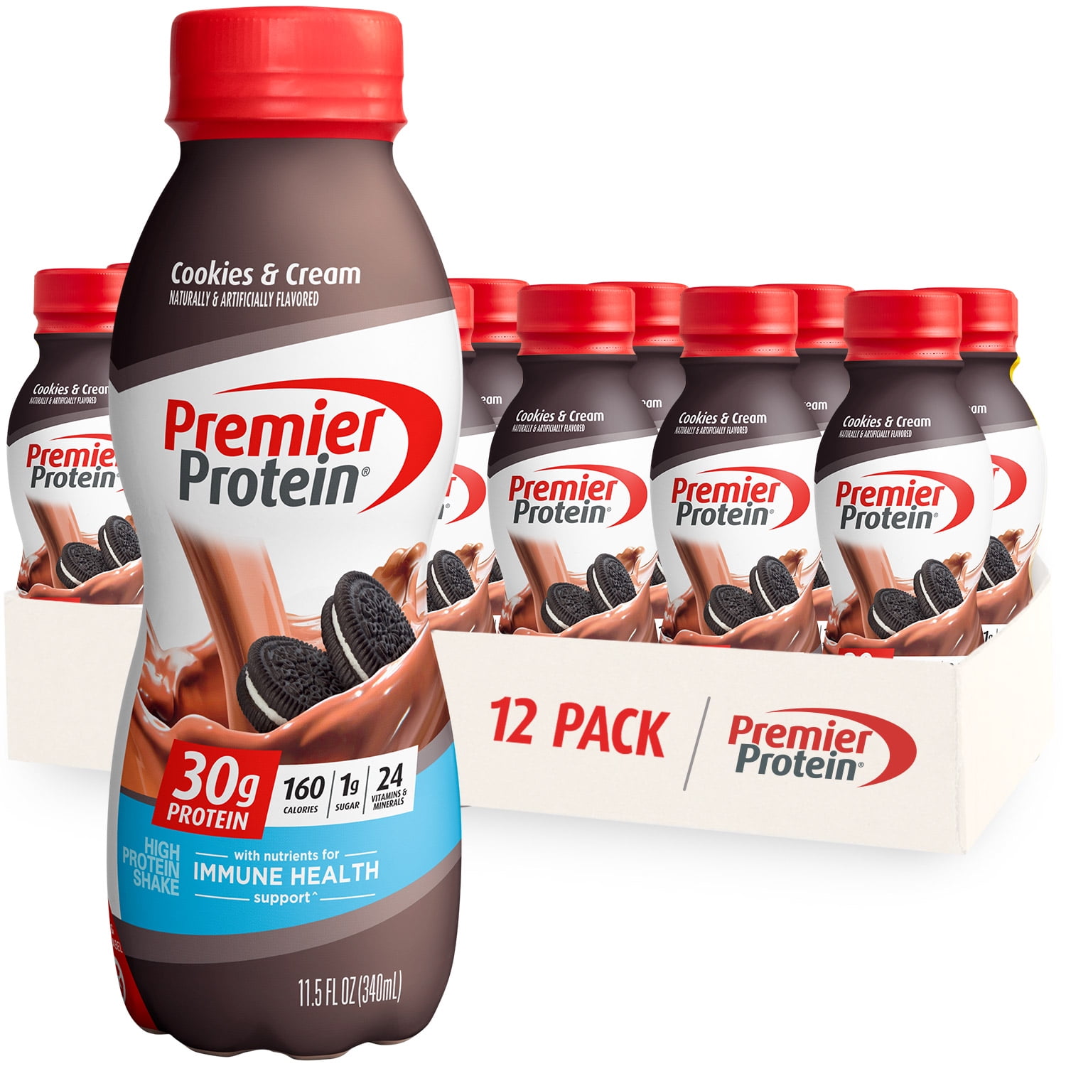 Premier Protein Shake, Cookies and Cream, 30g Protein, 11.5 Fl Oz, 12 Ct