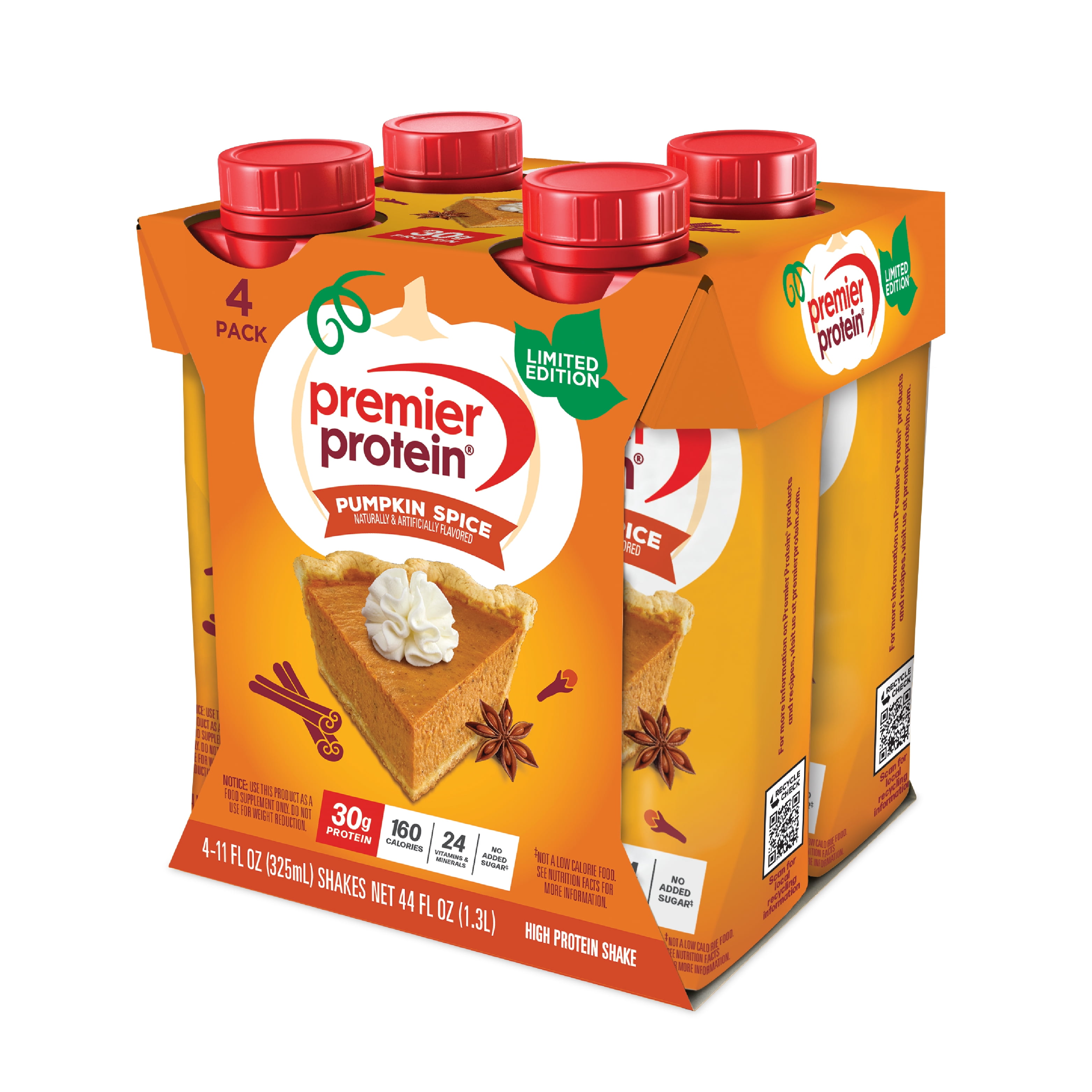Premier Protein Shake, Pumpkin Spice, 30g Protein, 11 Fl Oz, 4 Ct