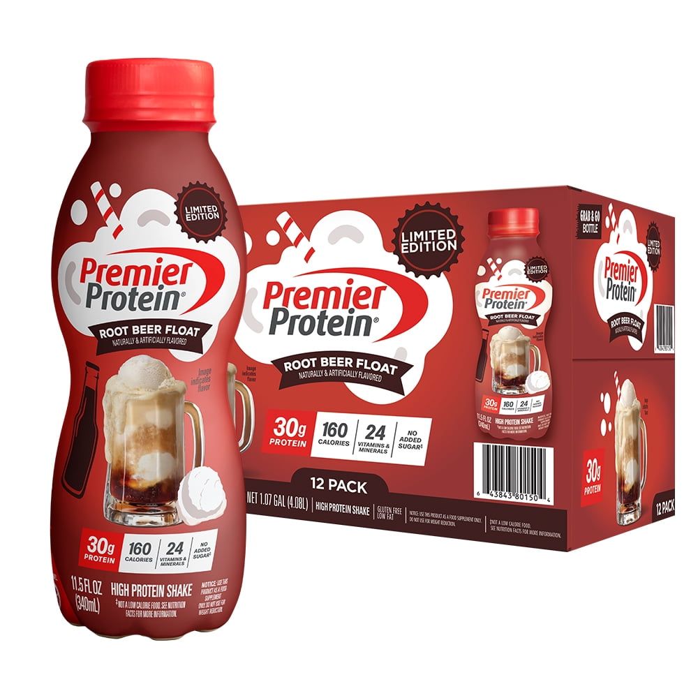 Premier Protein Shake, Root Beer Float Limited Time, 30g Protein, 11.5 Fl Oz, 12 Ct