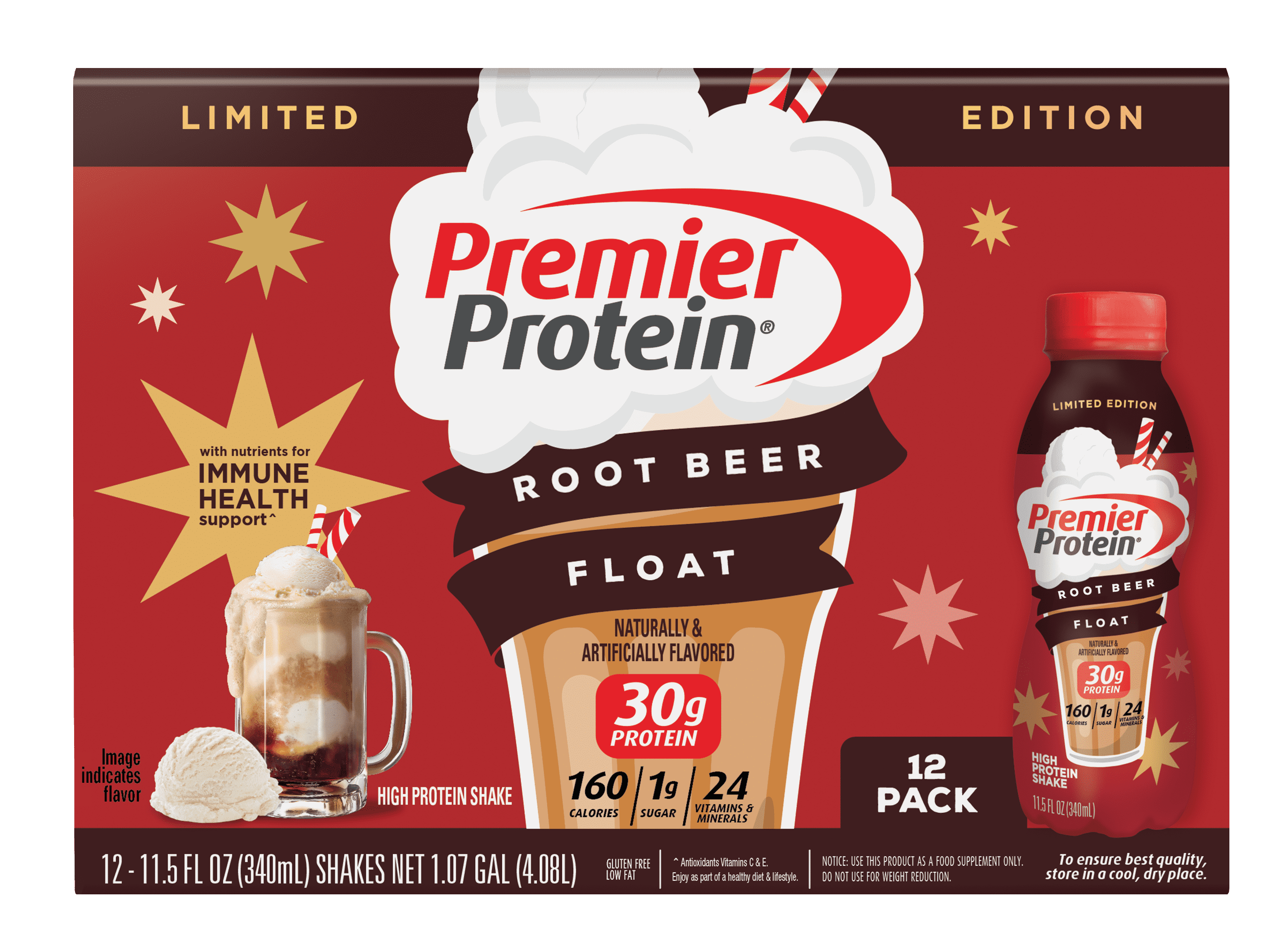 Premier Protein Shake, Root Beer Float Limited Time, 30g Protein, 11.5