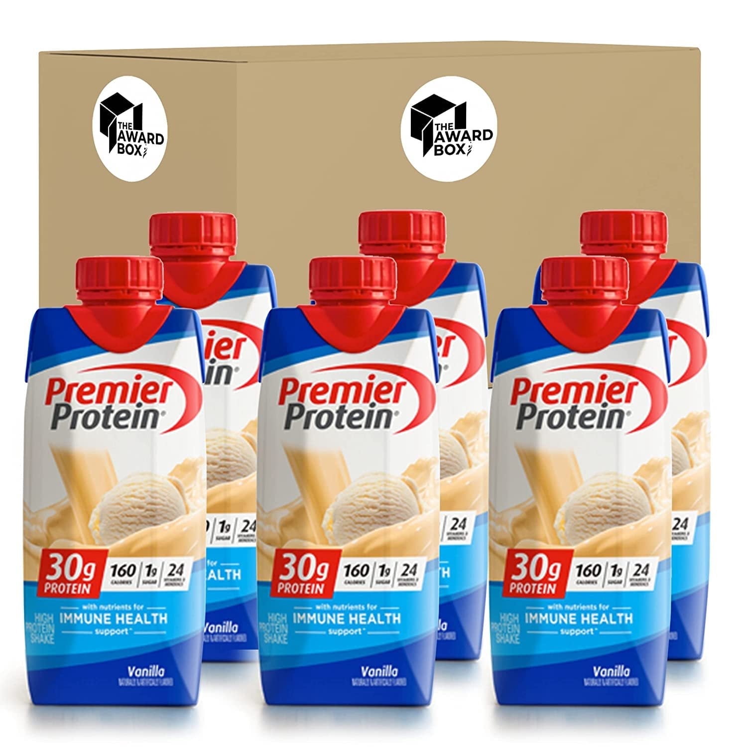 The Award Box Premier High Protein Shakes 30g Vanilla 11 Fl. Oz Each -6 ...