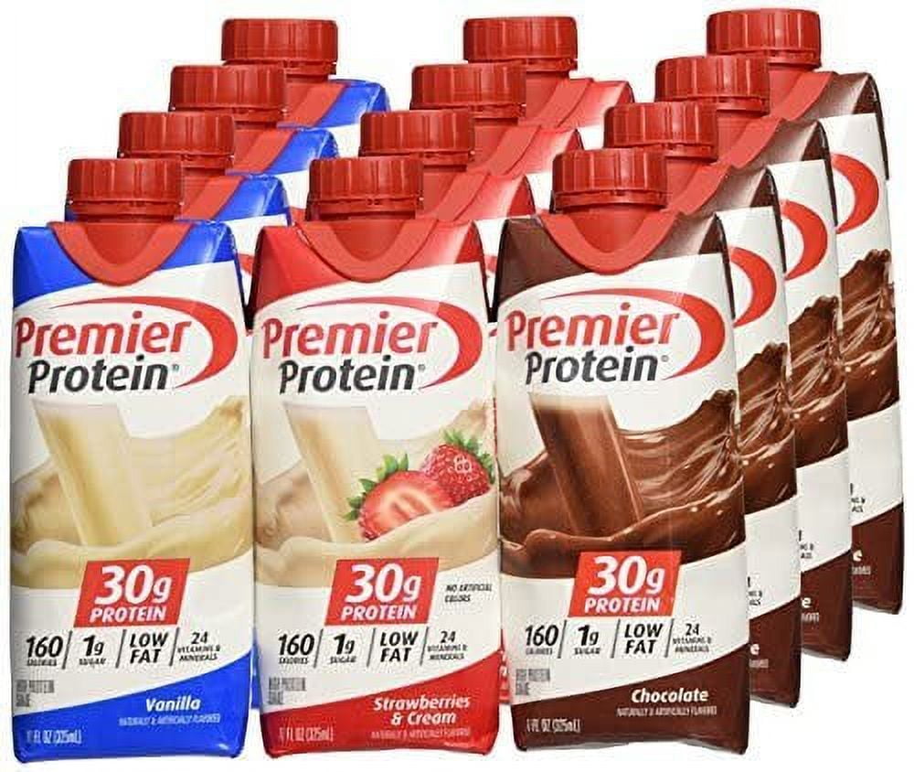 Premier Protein Shake Variety Pack Chocolate, Vanilla, Strawberry 11 fl