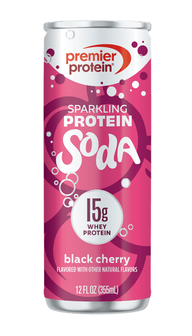 Premier Protein, Sparkling Protein Soda, 15g Protein, Black Cherry, 12 Fl Oz, 1 Ct