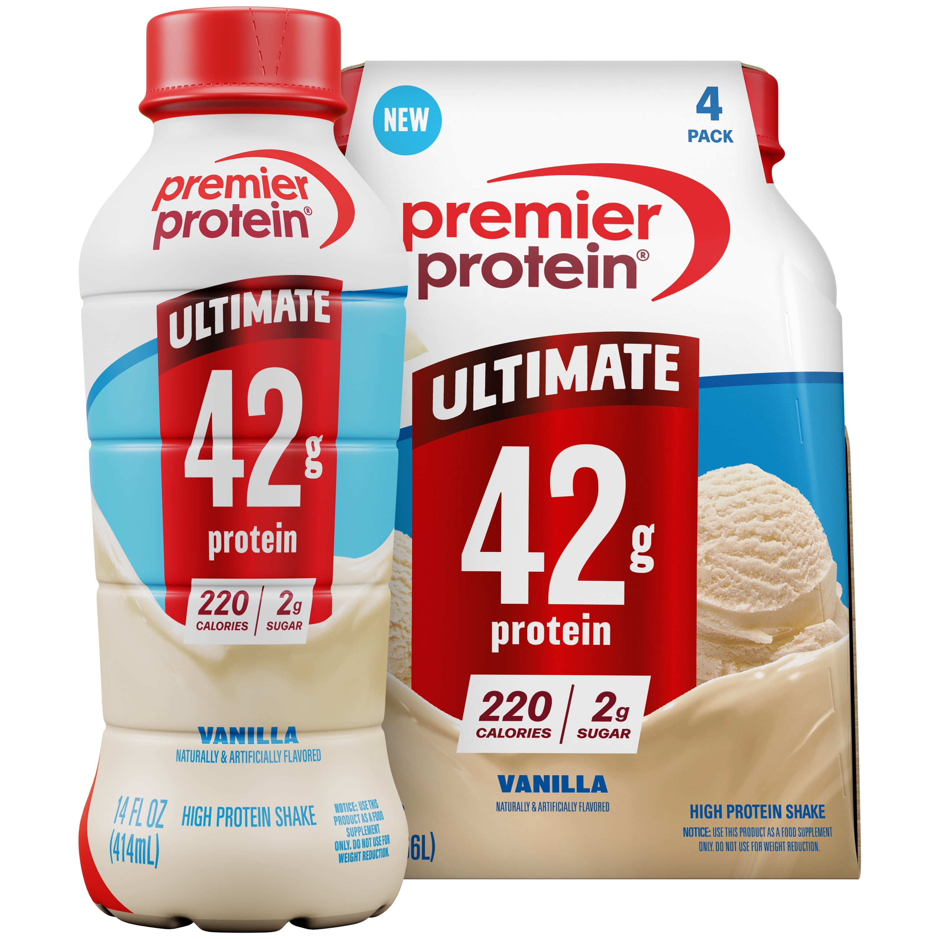 Premier Protein, Ultimate 42g Protein Shake, Vanilla, 14 Fl Oz, 4 Ct