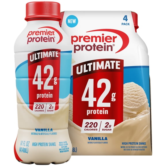 Premier Protein, Ultimate 42g Protein Shake, Vanilla, 14 Fl Oz, 4 Ct