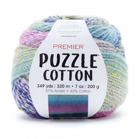 Premier Puzzle Cotton Yarn, Made of Acrylic and Cotton, Perfect Yarn for Crocheting and Knitting, Hand-Washable, Medium-Weight, Snapdragon