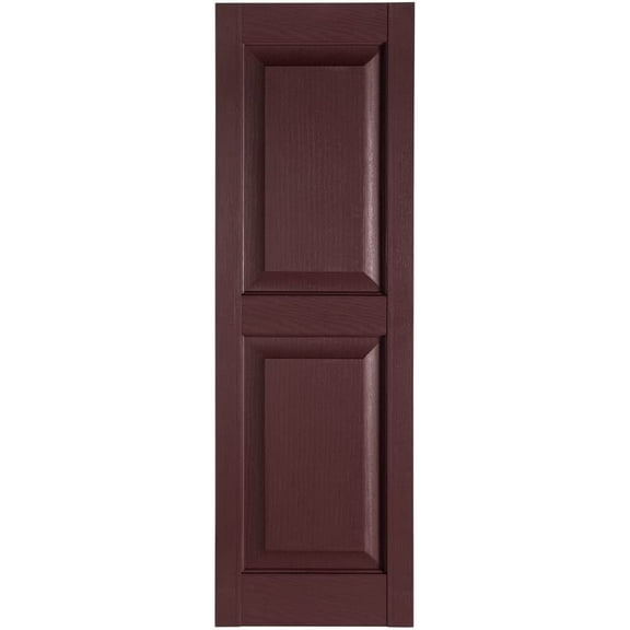 Premier Raised Panel Exterior Decorative Shutter, 15" x 55", Burgundy