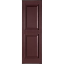 Premier Raised Panel Exterior Decorative Shutter, 15" x 55", Burgundy