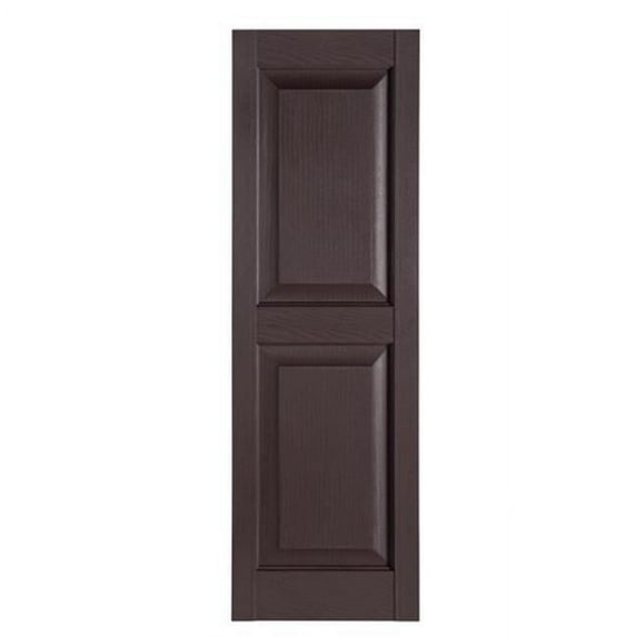 Premier Raised Panel Exterior Decorative Shutters, Sienna Brown - 15 x 35 in.