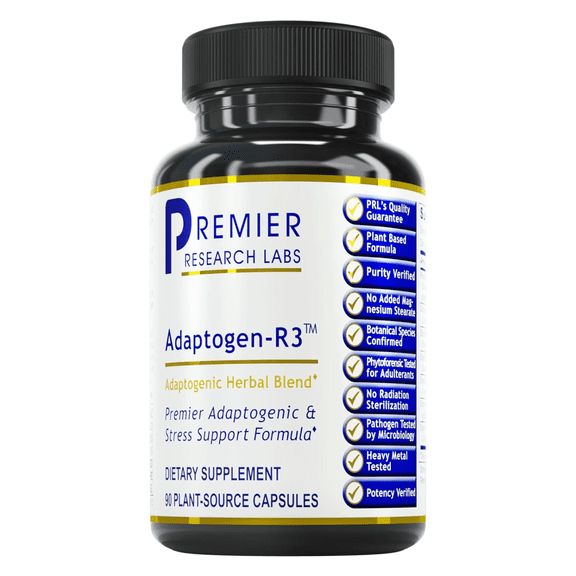 Premier Research Labs Adaptogen-R3 - Adaptogen for Stress Support - With Rhodiola Rosea Extract, Maca Root & Eleuthero - For Heart Health & Metabolic Health - 90 Vegetarian Capsules