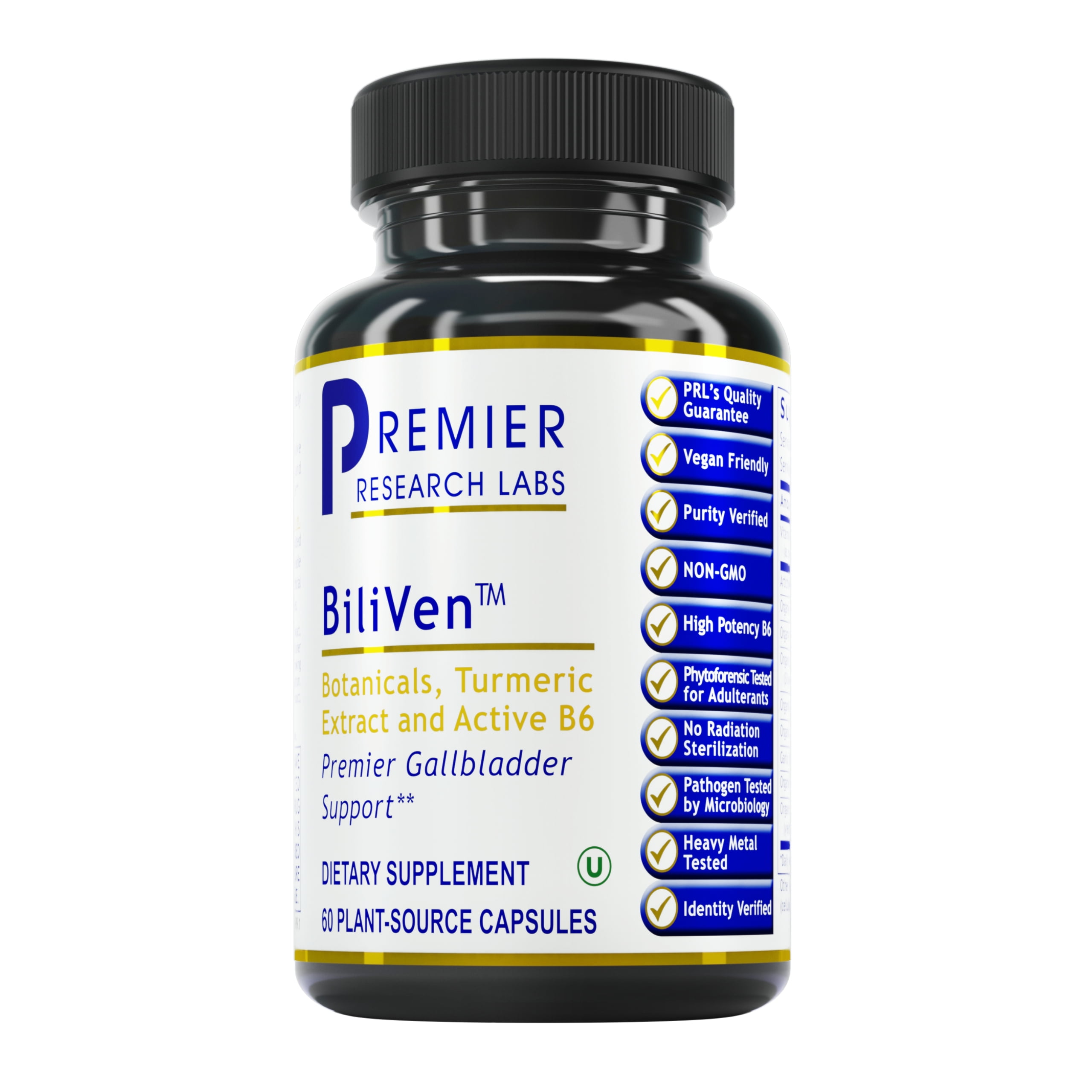 Premier Research Labs BiliVen - For Gallbladder Health & Detoxification - With Artichoke, Turmeric & Cilantro - Cleanse Detox Support - 60 Plant-Source Capsules