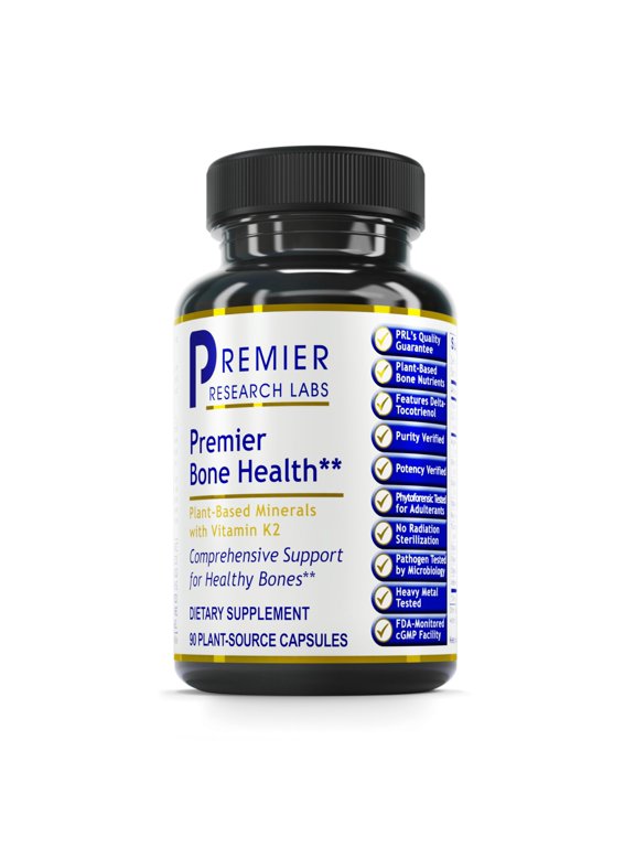 Bone Health - Healthy Bones Supplement - With Vitamin K2, Chlorella & Calcium - Mineral Supplement - Vegan Friendly - 90 Plant-Source Capsules