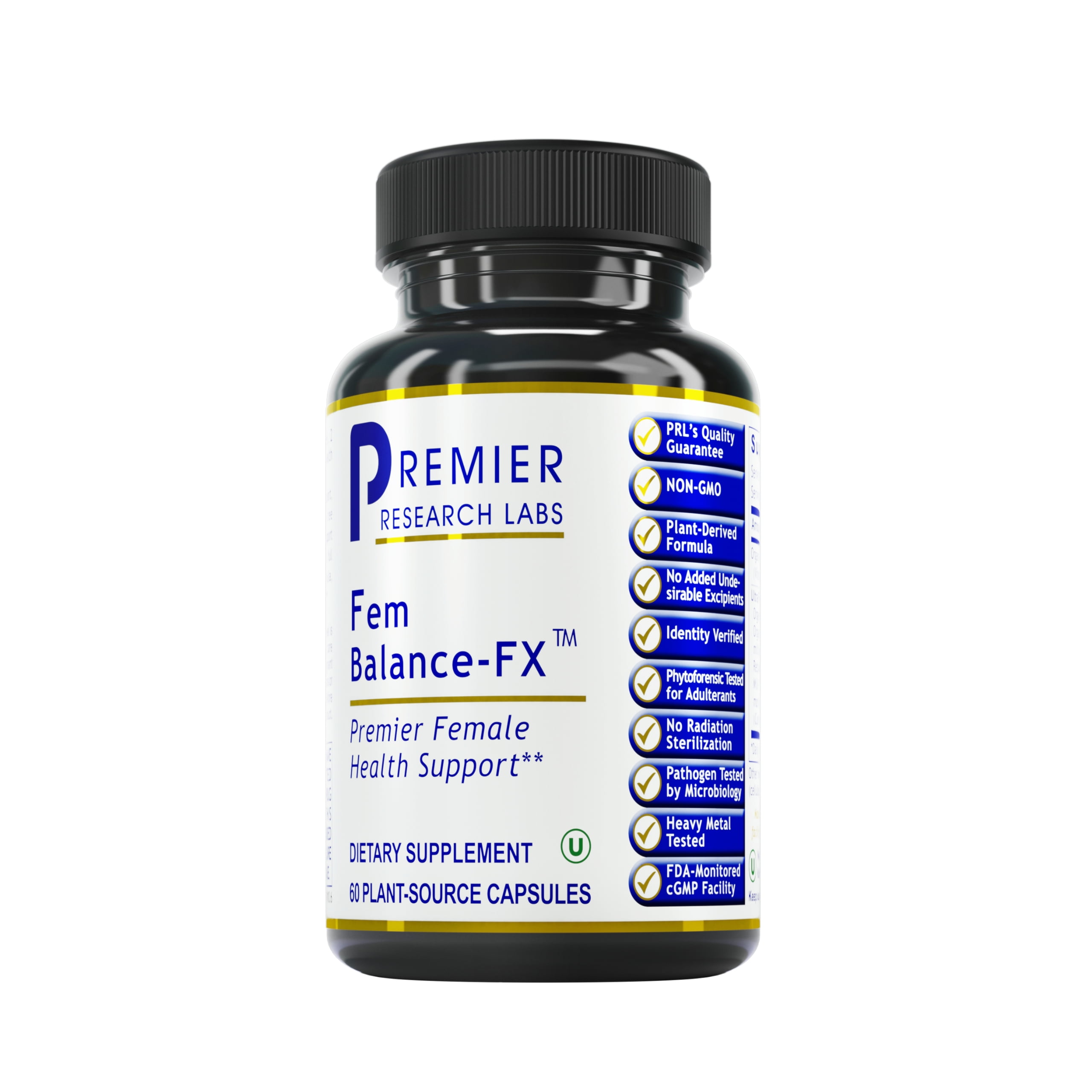 Premier Research Labs Fem Balance-FX - Features Organic Chaste Tree Fruit, Alfalfa, Chinese Salvia & Turmeric - Nutraceutical Formulation for Healthy Female Support - 60 Plant-Source Capsules