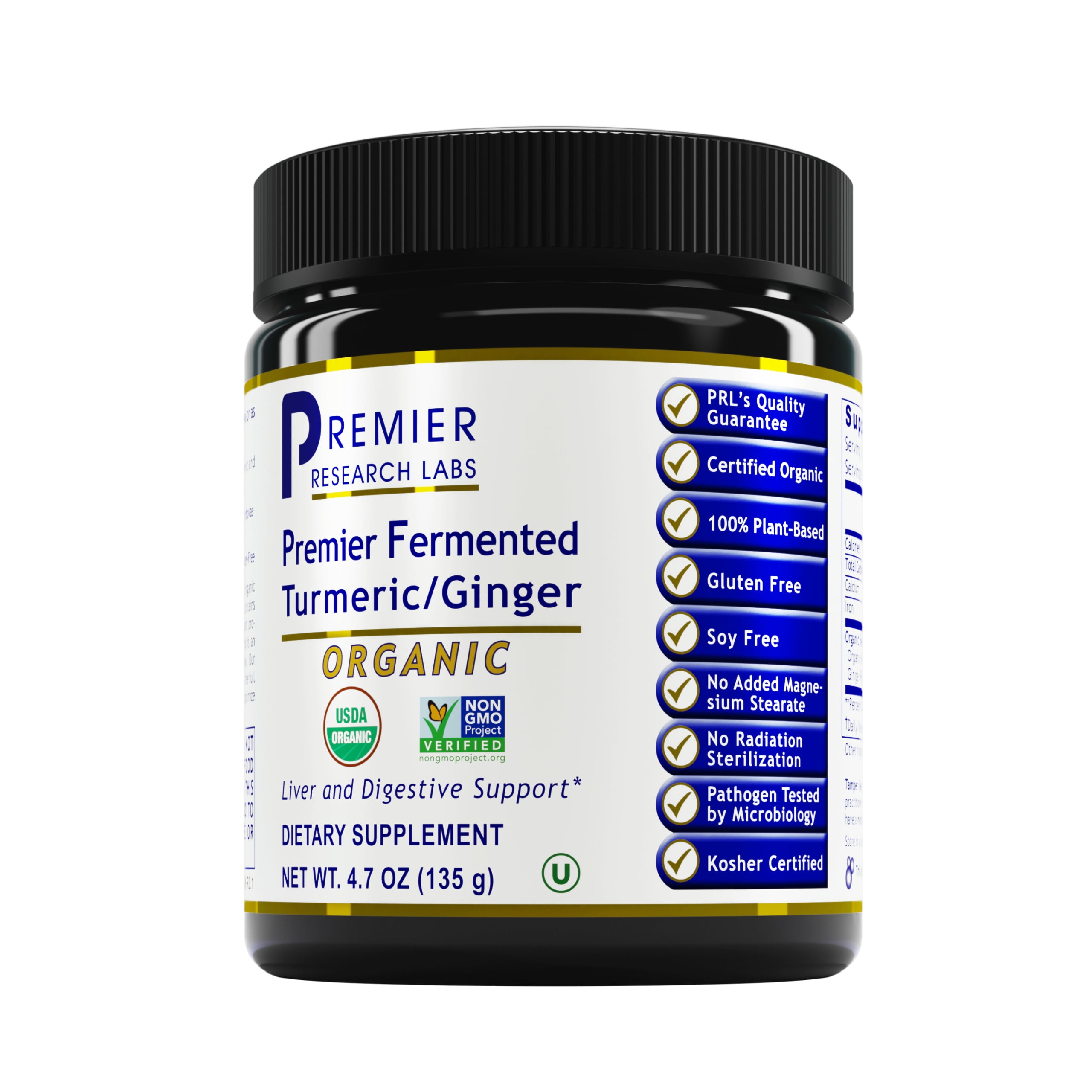Premier Research Labs Fermented Turmeric/Ginger - Digestive Health Support Powder with Turmeric & Ginger* - Powder Supplement Aids Liver Health & Digestion* - 4.7 oz powder