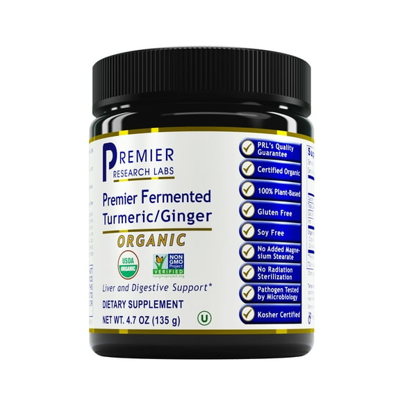 Premier Research Labs Fermented Turmeric/Ginger - Digestive Health Support Powder with Turmeric & Ginger* - Powder Supplement Aids Liver Health & Digestion* - 4.7 oz powder