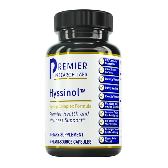 Premier Research Labs Hyssinol (Hyssop Complex) - Herbal Dietary Supplement for Comprehensive Health & Wellness Support* - Natural Herbal Supplement with Plant-Based Formula - 60 Plant-Source Capsules