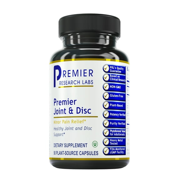 Premier Research Labs Joint & Disc - Features White Willow Extract, Hyaluronic Acid, Salicin & More - Supports Joint, Disc & Cartilage - Gluten-Free & Non-GMO Formula - 90 Plant-Source Capsules