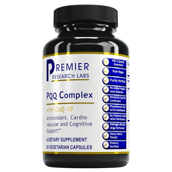 Premier Research Labs PQQ Complex with CoQ10 - Supports Antioxidant & Cardiovascular Health* - Coenzyme Q10 - Mitochondrial Supplement - Pure Vegan - 60 Plant-Source Capsules