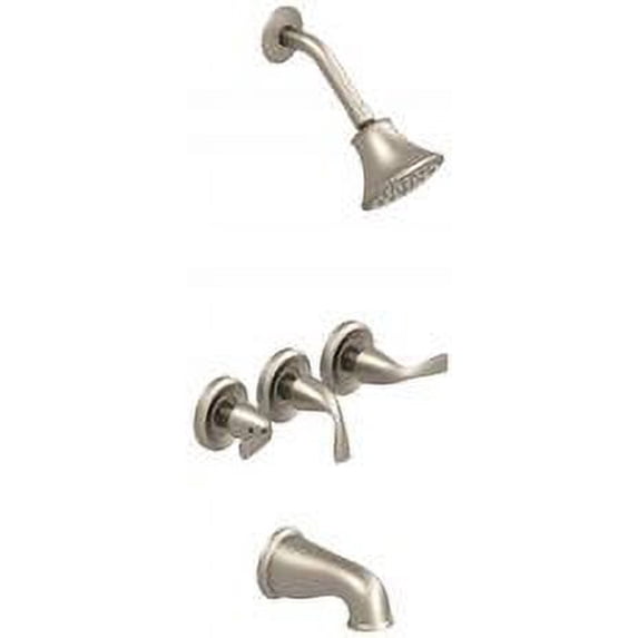 Premier Sanibel Three-Handle Tub & Shower Faucet, Brushed Nickel